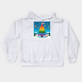 Christmas pride tree Kids Hoodie